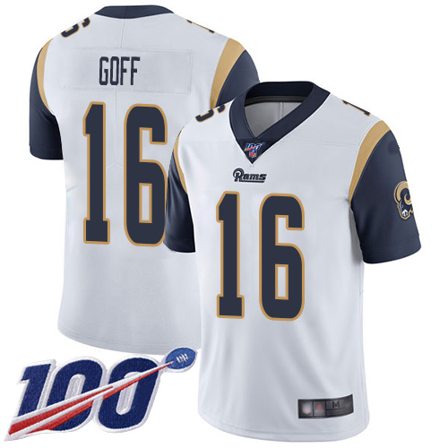 Los Angeles Rams Limited White Men Jared Goff Road Jersey NFL Football #16 100th Season Vapor Untouchable->youth nfl jersey->Youth Jersey